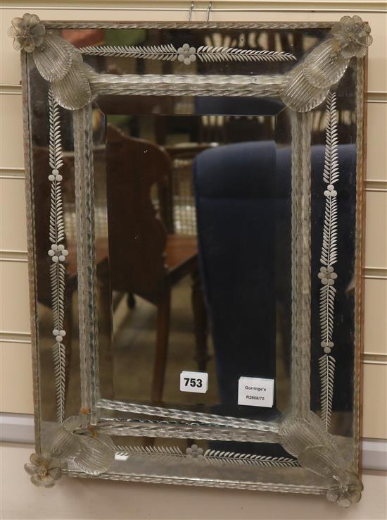 A small Venetian wall mirror H.54.5cm
